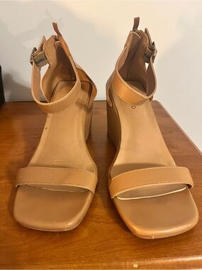 torrid Tan Ankle-Strap Wedge Sandals